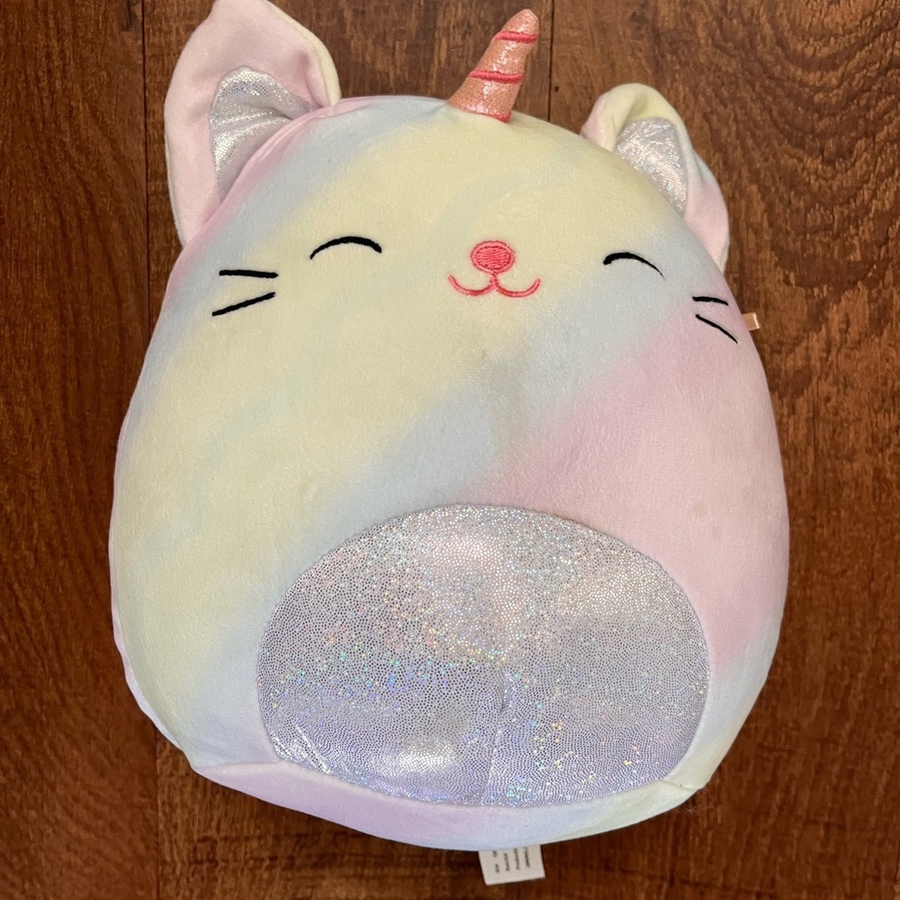 Caticorn cat unicorn squishmallow Kelly toys 10” multicolored holographic